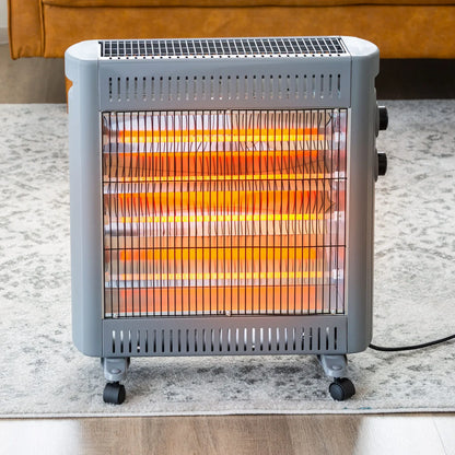 2200W Quartz Infrared Radiant Heater with Adjustable Thermostat and 2 Power Settings - Mekamart Australia