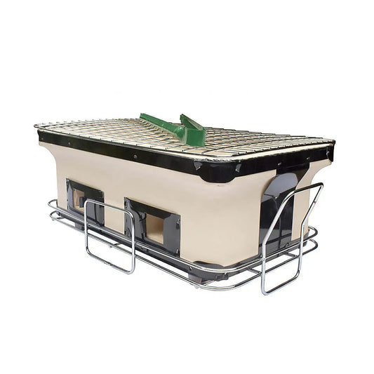 Portable Hibachi Tabletop Grill Dual Charcoal BBQ Chambers - Mekamart Australia