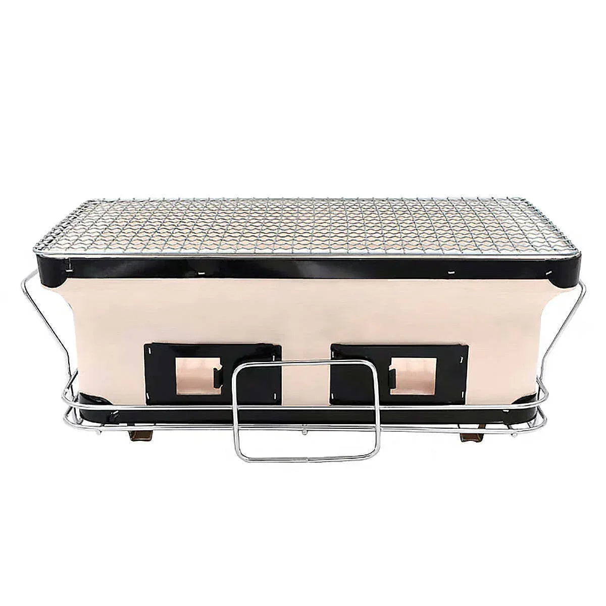 Portable Hibachi Tabletop Grill Dual Charcoal BBQ Chambers - Mekamart Australia