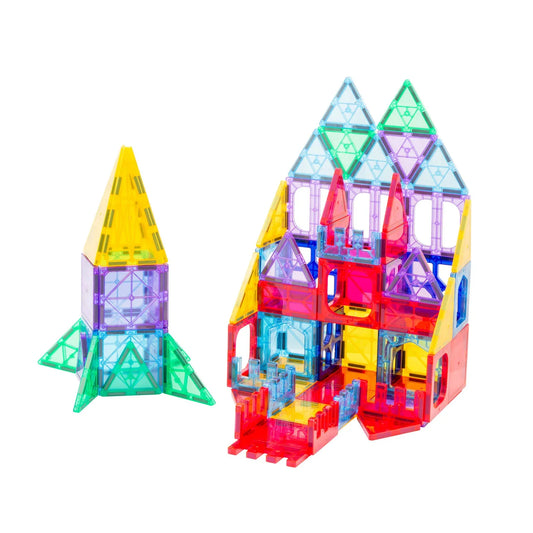 78 Pcs non-toxic STEM Educational, Durable Magnetic Tiles/Puzzle with Storage Bag - Mekamart Australia