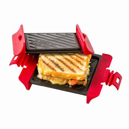 Compact Microwave Sandwich Maker Non-Stick Grill Plates for Quick Meals at Home, Work, or Travel - Mekamart Australia