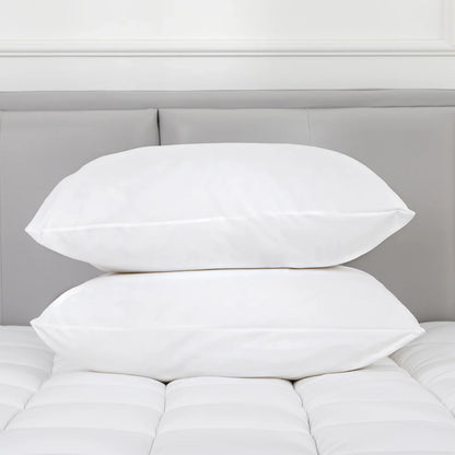 100 Percent Cotton Pillow Cover with 800g Poly Fill, Hypoallergenic, Antibacterial, and Cooling Technology 2 PK - Mekamart Australia