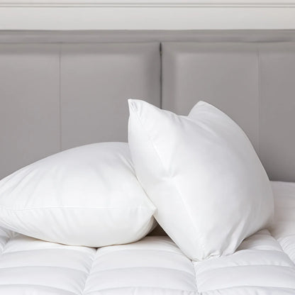 100 Percent Cotton Pillow Cover with 800g Poly Fill, Hypoallergenic, Antibacterial, and Cooling Technology 2 PK - Mekamart Australia