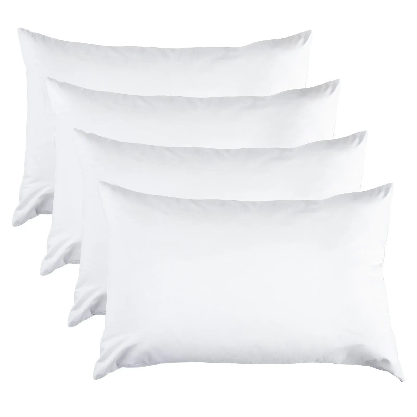 100 Percent Cotton Pillow Cover with 800g Poly Fill, Hypoallergenic, Antibacterial, and Cooling Technology 4 PK - Mekamart Australia