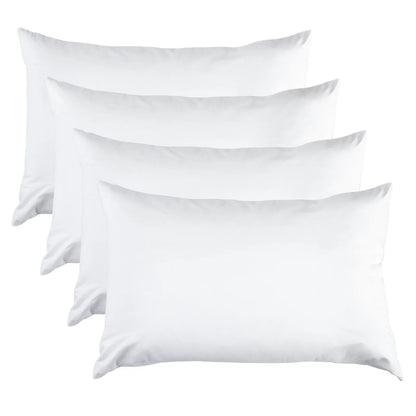 100 Percent Cotton Pillow Cover with 800g Poly Fill, Hypoallergenic, Antibacterial, and Cooling Technology 4 PK - Mekamart Australia