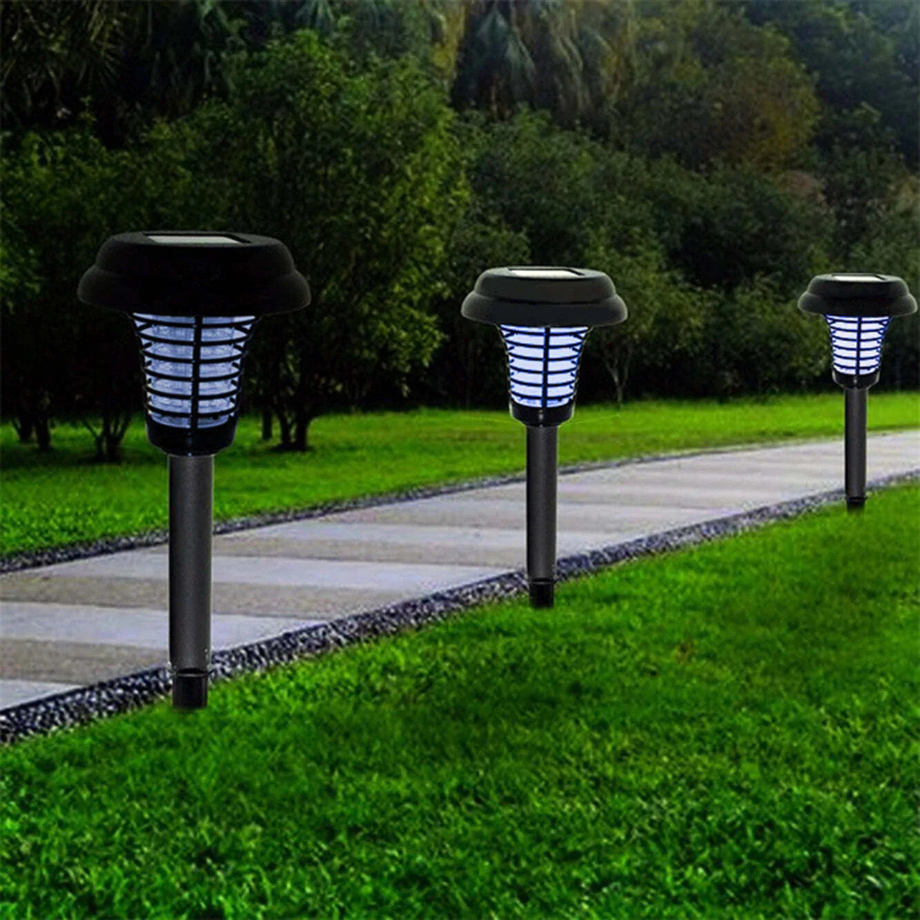 Lenoxx Wireless Solar-Powered Mosquito Killer Lamp (4-Piece, Black) - Mekamart Australia