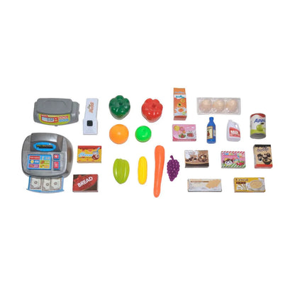 Children's Home Supermarket w/ Toy Cash Register, Trolly, Fruit & More - Mekamart Australia