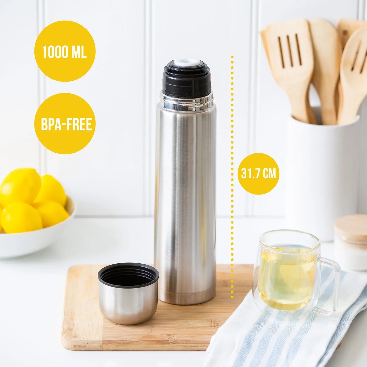 1L Stainless Steel Vacuum Flask Insulated Drink Container - Mekamart Australia