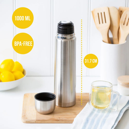 1L Stainless Steel Vacuum Flask Insulated Drink Container - Mekamart Australia
