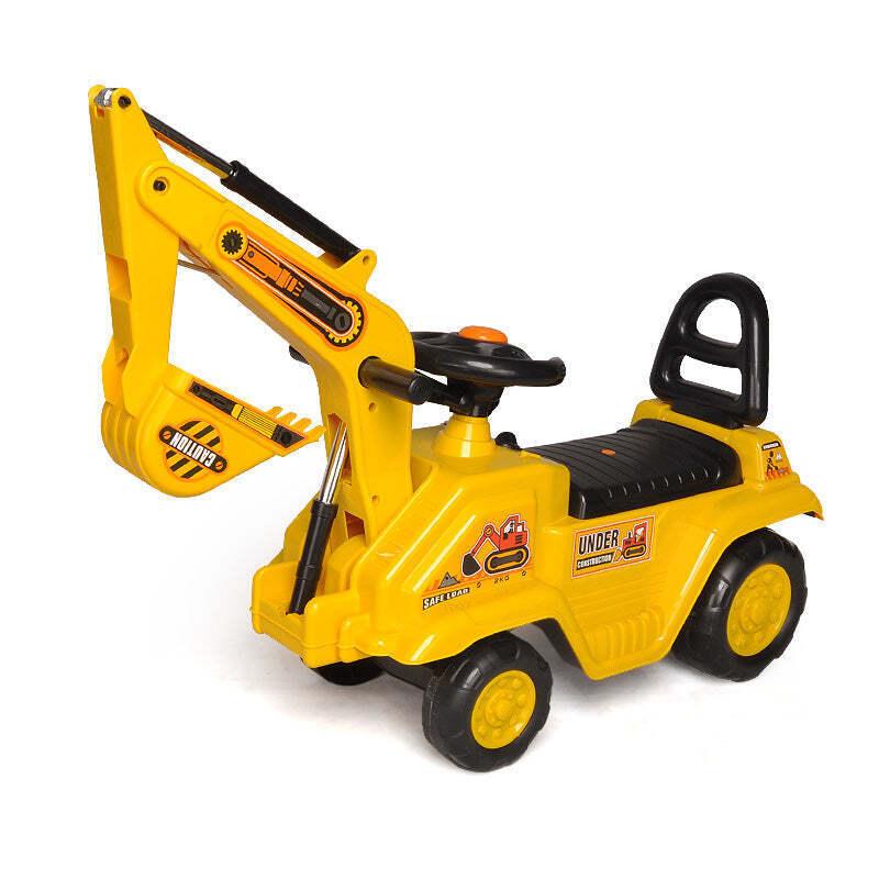 Ride-on Children's Excavator (Yellow) w/ Dual Operation Levers to Scoop - Mekamart Australia
