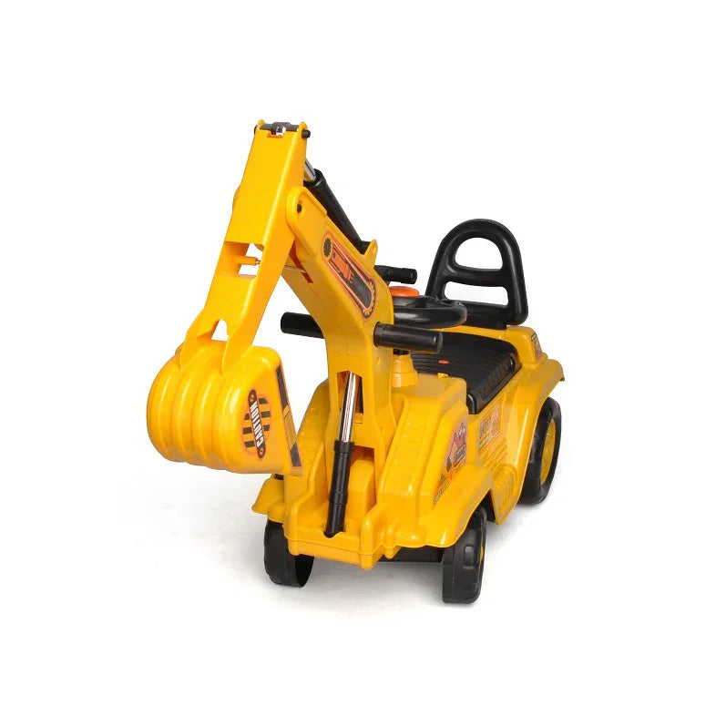 Ride-on Children's Excavator (Yellow) w/ Dual Operation Levers to Scoop - Mekamart Australia