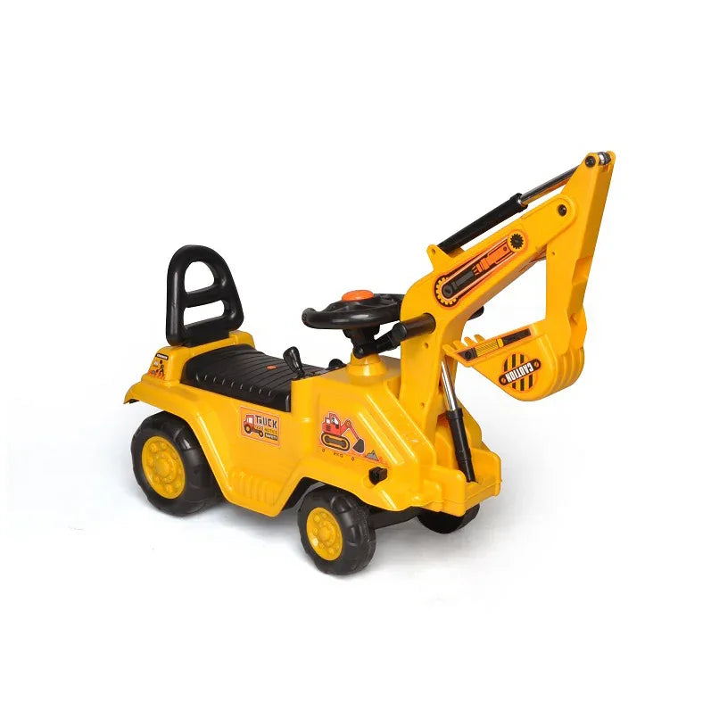 Ride-on Children's Excavator (Yellow) w/ Dual Operation Levers to Scoop - Mekamart Australia