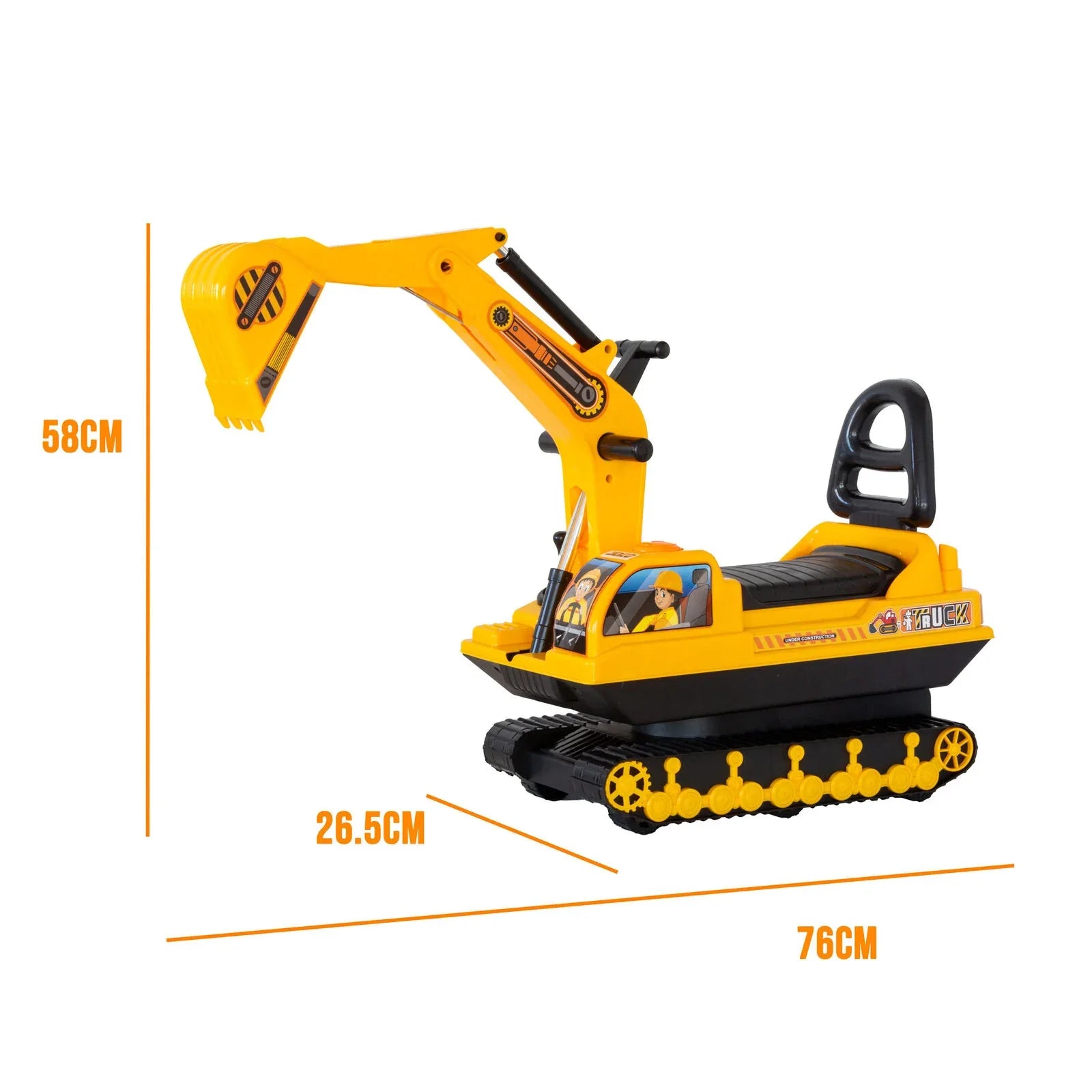 Ride-on Children's Excavator w/ Sturdy Track and Dual Operation Levers to Scoop - Mekamart Australia