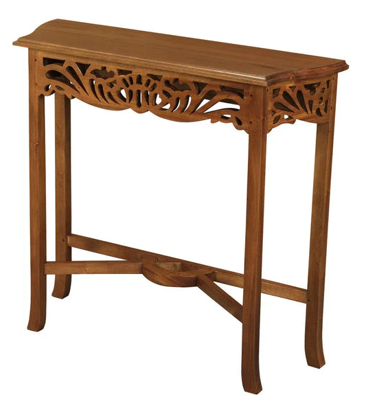 Jepara Carved Sofa Table (Light Pecan) - Mekamart Australia