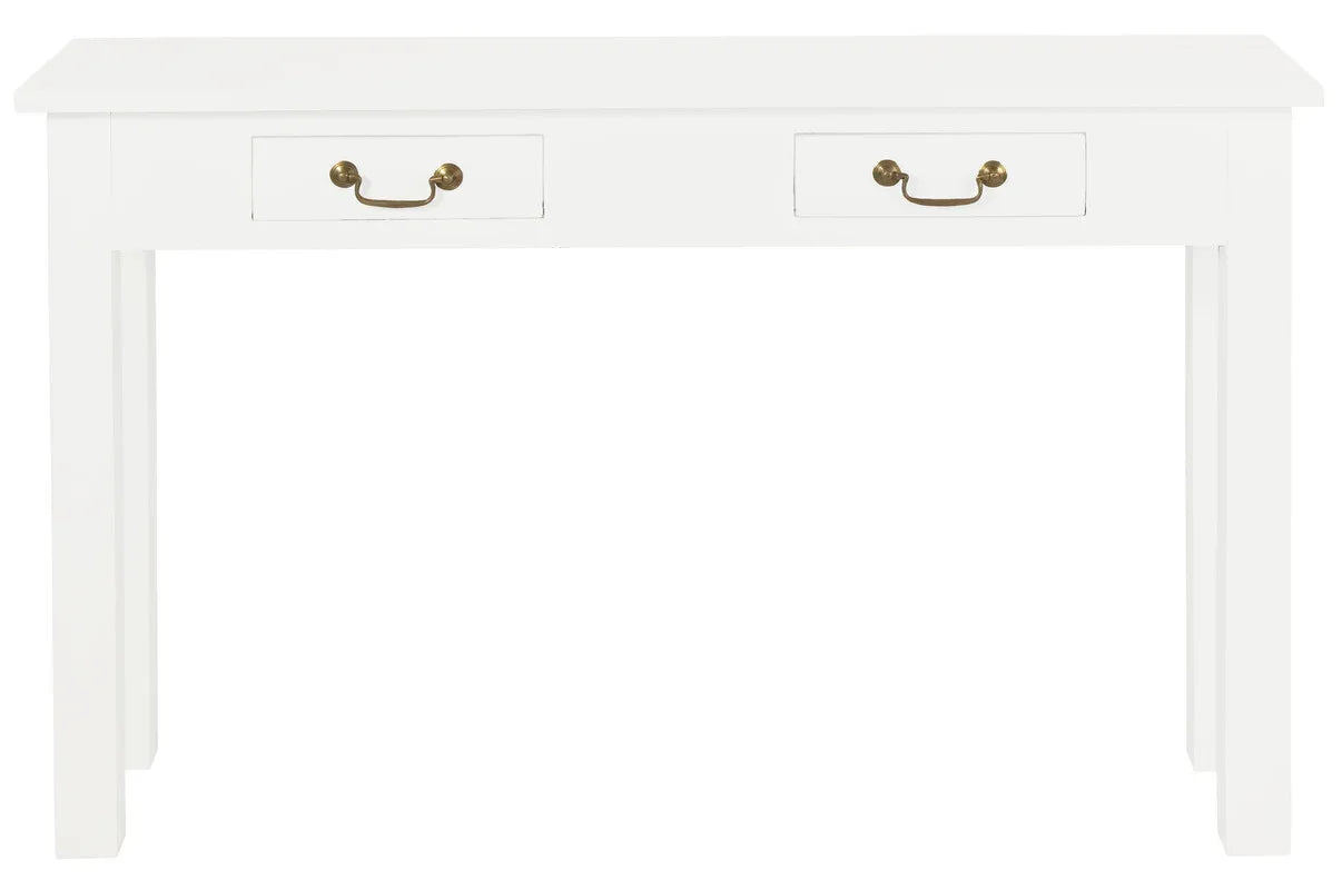 2 Drawer Straight Leg Sofa/Hall Table (White) - Mekamart Australia