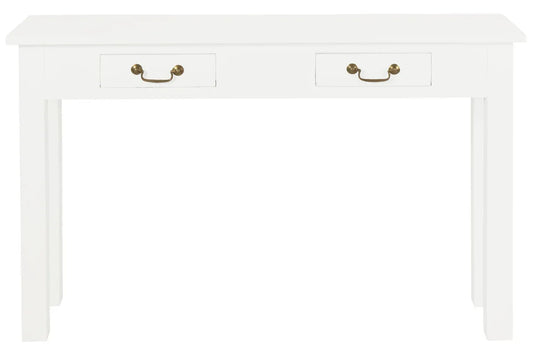 2 Drawer Straight Leg Sofa/Hall Table (White) - Mekamart Australia