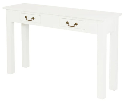 2 Drawer Straight Leg Sofa/Hall Table (White) - Mekamart Australia
