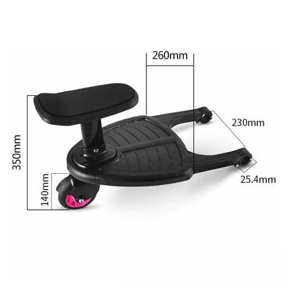 Stroller Step Board Toddler Buggys Wheel Standing Board Skateboard For Pram Kids Pink - Mekamart Australia