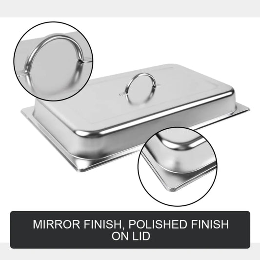 9L Chafing Dish Set Buffet Pan Bain Marie Bow Stainless Steel Food Warmer(1*9L) - Mekamart Australia