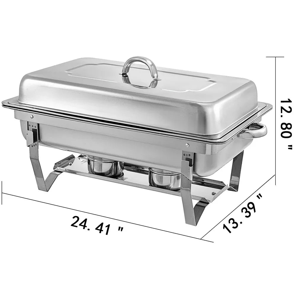 9L Chafing Dish Set Buffet Pan Bain Marie Bow Stainless Steel Food Warmer(1*9L) - Mekamart Australia