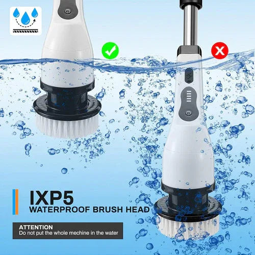 9in1 Electric Spin Scrubber Turbo Scrub Cleaning Brush Cordless Chargeable Tool - Mekamart Australia