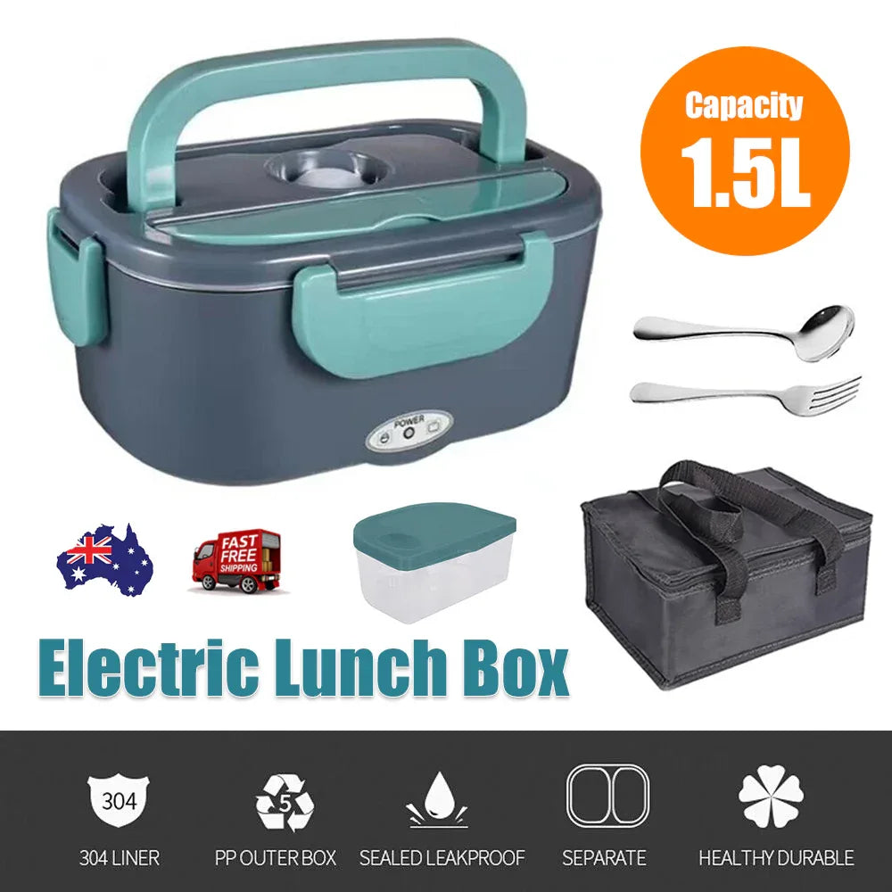 Electric Lunch Box Food Warmer Portable Leakproof Food Heater Car Home Picnic - Mekamart Australia