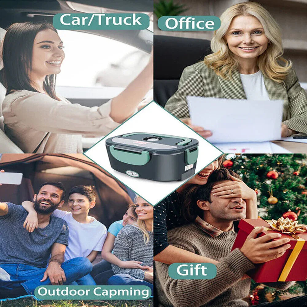Electric Lunch Box Food Warmer Portable Leakproof Food Heater Car Home Picnic - Mekamart Australia