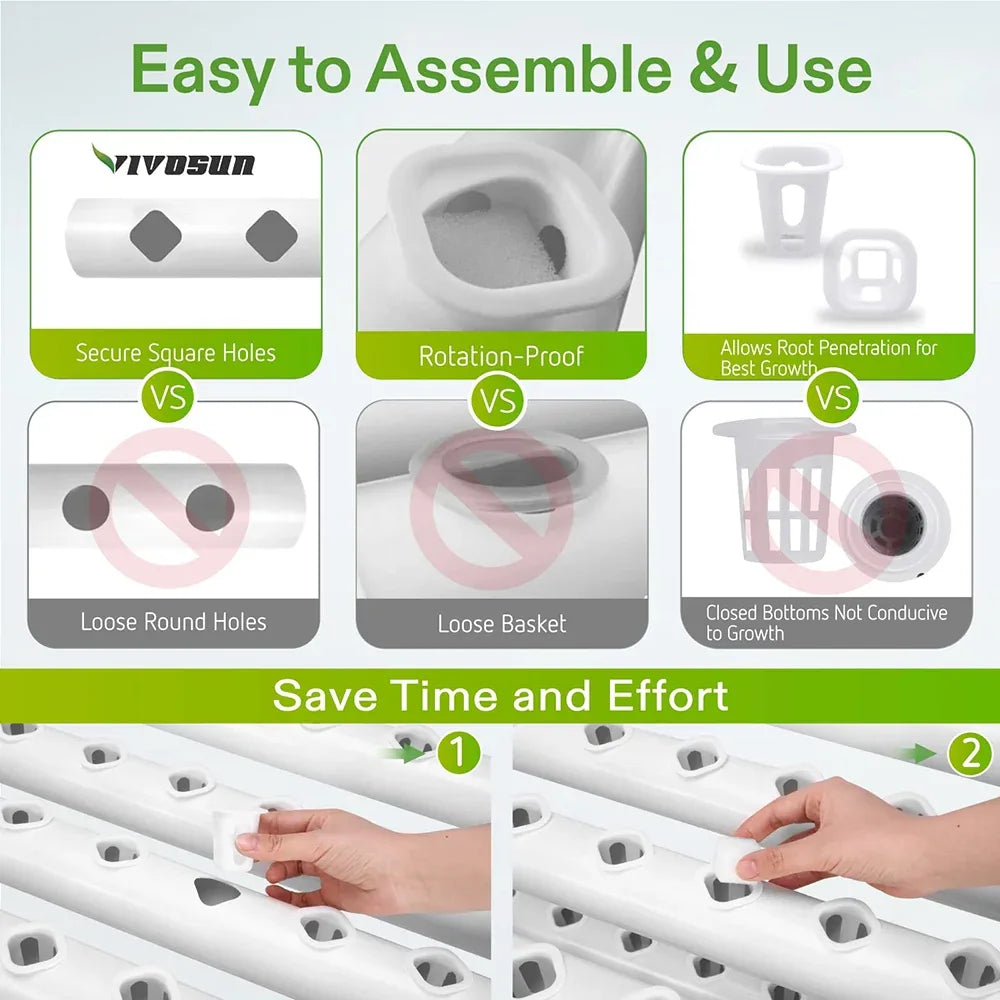 36 Sites Hydroponic Grow Tool Kits Vegetable Garden System 220V Water Pump - Mekamart Australia