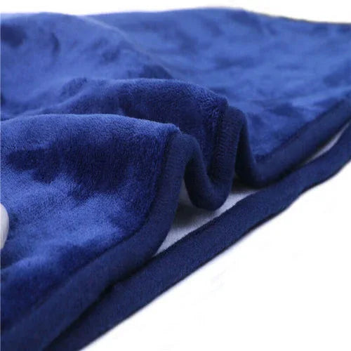 Double-side Flannel Heated Electric Throw Rug Blanket Fast Heating Warm Washable BLUE - Mekamart Australia