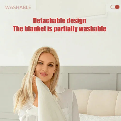 Double-side Flannel Heated Electric Throw Rug Blanket Fast Heating Warm Washable RED - Mekamart Australia
