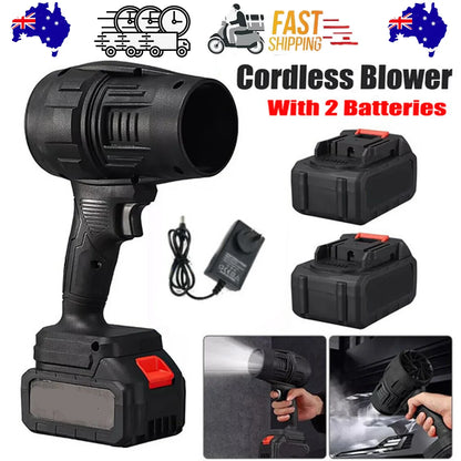 Cordless Blower Portable Handheld Electric Brushless Turbo Jet Fan w/2 Batteries - Mekamart Australia