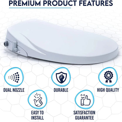 Non Electric Bidet Toilet Seat D Cover Bathroom Dual Nozzle Spray Water Wash - Mekamart Australia