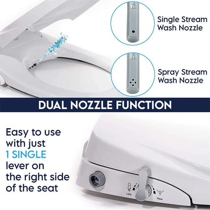 Non Electric Bidet Toilet Seat D Cover Bathroom Dual Nozzle Spray Water Wash - Mekamart Australia
