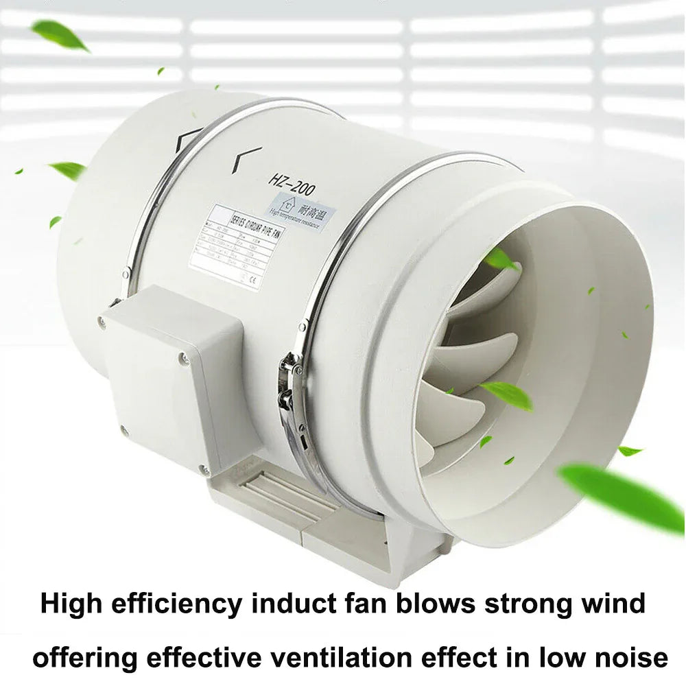8" Inch Silent Extractor Fan Duct Hydroponic Inline Exhaust Vent Industrial - Mekamart Australia