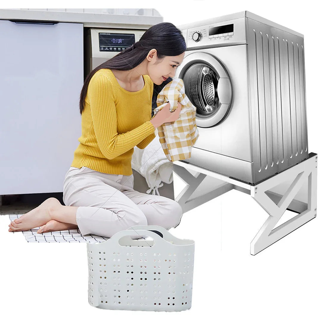 Washing Machine Pedestal Raiser Laundry Dryer Stand Base Holder 120kg Anti Slip - Mekamart Australia