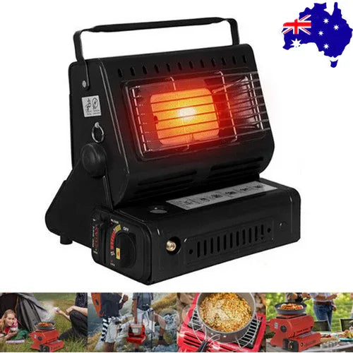 Portable Camping Gas Heater Outdoor Heating Stove Gas Baking Hunting Warmer AU black - Mekamart Australia