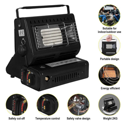 Portable Camping Gas Heater Outdoor Heating Stove Gas Baking Hunting Warmer AU black - Mekamart Australia