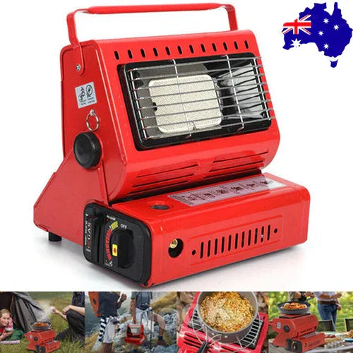 Portable Camping Gas Heater Outdoor Heating Stove Gas Baking Hunting Warmer AU RED - Mekamart Australia