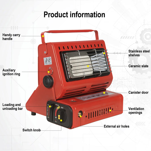 Portable Camping Gas Heater Outdoor Heating Stove Gas Baking Hunting Warmer AU RED - Mekamart Australia