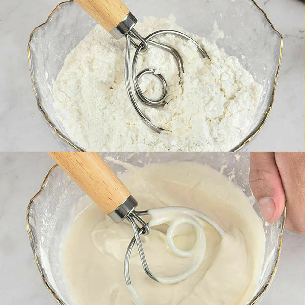 13 INCHES BAKING DOUGH STAINLESS STEEL LARGE WIRE WHISK MIXER BREAD COOKING TOOL - Mekamart Australia