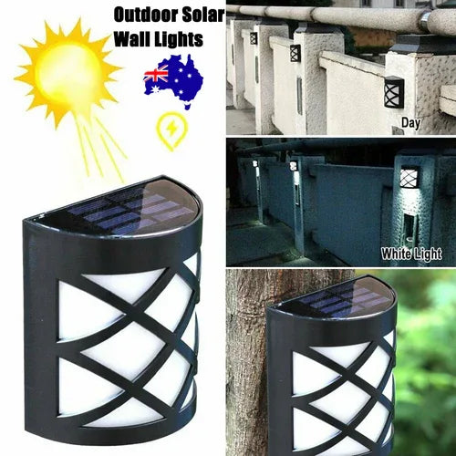 Outdoor Solar Wall Lights Door Garden Step Bright 6 LED Fence Light Path Lamp AU - Mekamart Australia