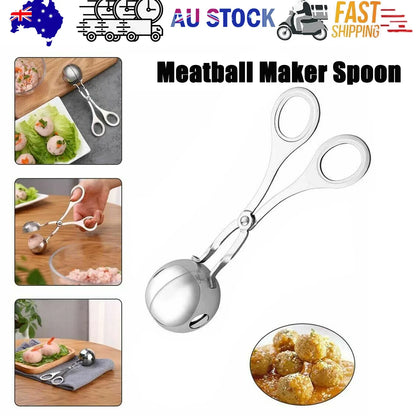 L Meatball Maker Spoon Kitchen Stick Utensil Baller Meat Stainless Steel AU - Mekamart Australia