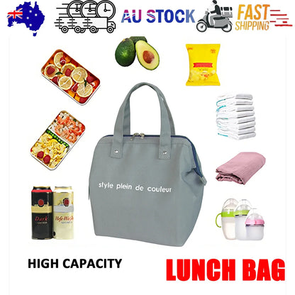 Insulated Thermal Cooler Lunch Bag Portable Picnic Storage Bag Pouch 22*14*25cm - Mekamart Australia