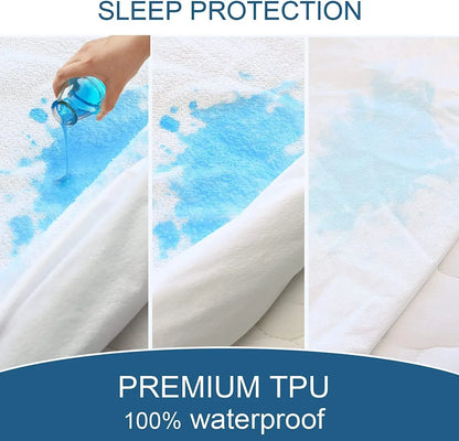 100% Terry Cotton Fitted Mattress Protector Waterproof King - Mekamart Australia