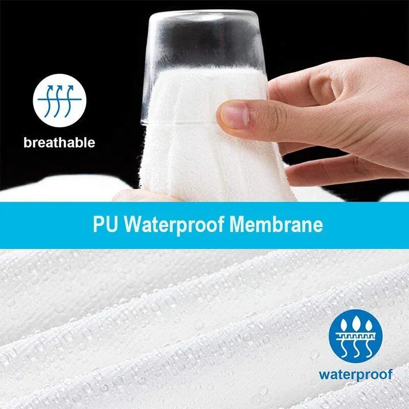 100% Terry Cotton Fitted Mattress Protector Waterproof King - Mekamart Australia