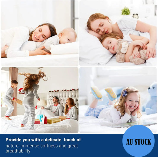 100% Terry Cotton Fitted Mattress Protector Waterproof Queen - Mekamart Australia