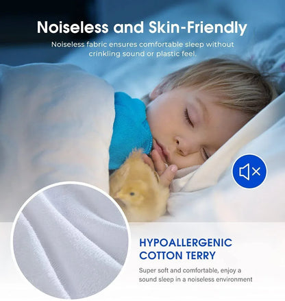 100% Terry Cotton Fitted Mattress Protector Waterproof Queen - Mekamart Australia