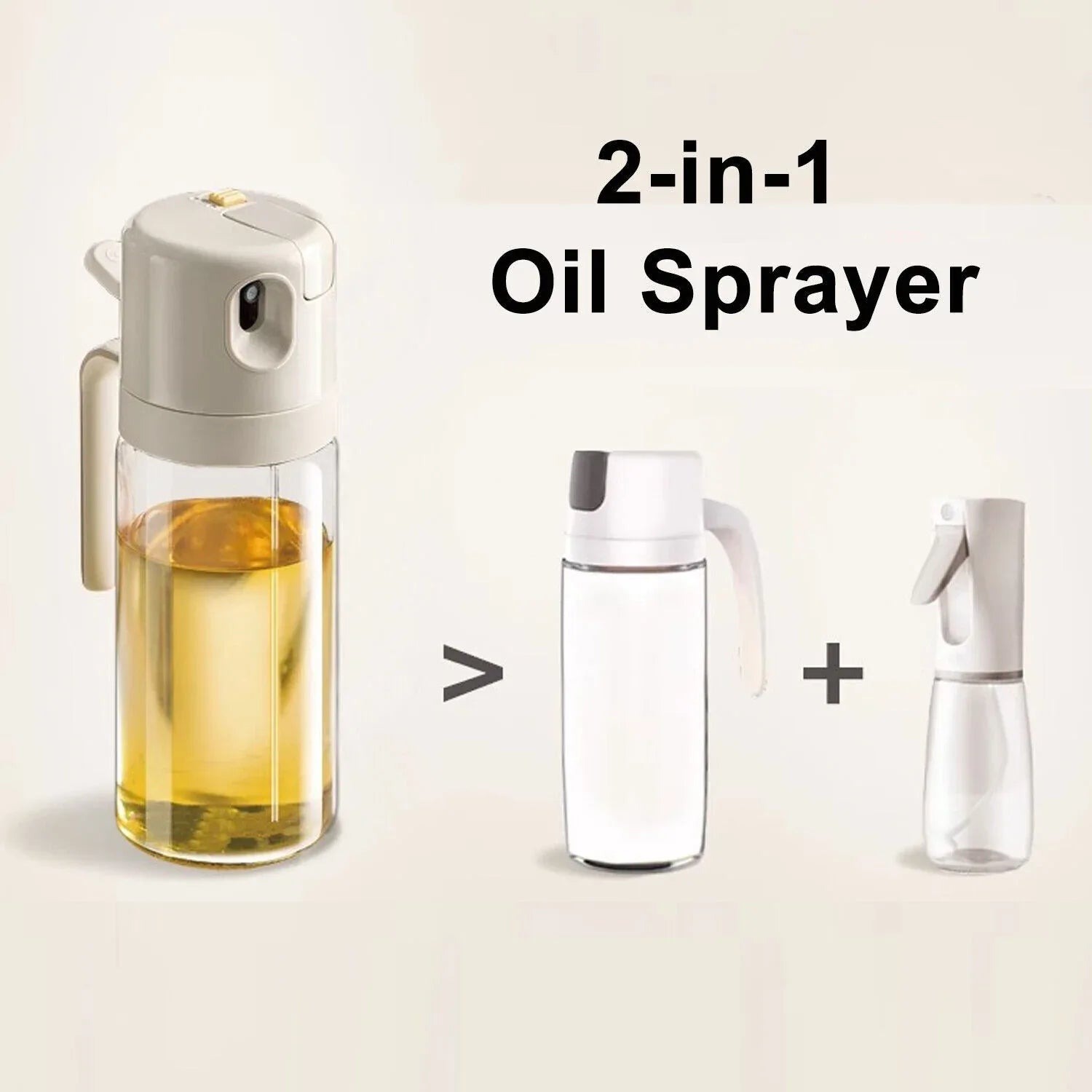 2 in 1 Oil Sprayer Dispenser Spray Bottle Cooking Baking BBQ Kitchen Tools 550ML - Mekamart Australia