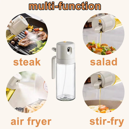 2 in 1 Oil Sprayer Dispenser Spray Bottle Cooking Baking BBQ Kitchen Tools 550ML - Mekamart Australia