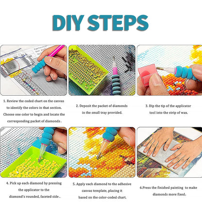 3PCS 5D Diamond Painting Kits Diamond Glue Art Kit Paint for Adults Kids DIY Gift 40x30cm - Mekamart Australia